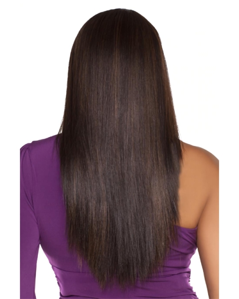 Best Brown Straight Without Bangs Capless Long Human Hair Wigs & Half Wigs