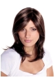 14'' Best Layered Brown Straight With Bangs Capless Long Synthetic Women Wigs