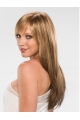 22'' Blonde Straight With Bangs Capless Synthetic Fashionable Long Women Wigs