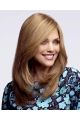 18'' Good Blonde Straight Without Bangs Capless Long Human Hair Women Wigs