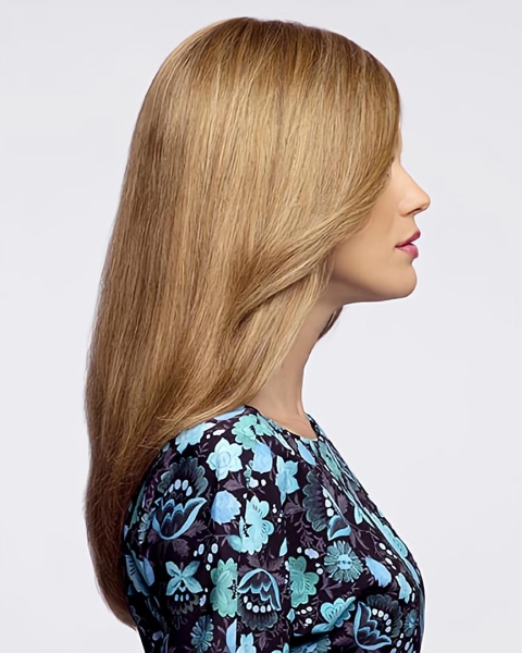 18'' Good Blonde Straight Without Bangs Capless Long Human Hair Women Wigs