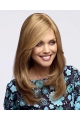 18'' Good Blonde Straight Without Bangs Capless Long Human Hair Women Wigs