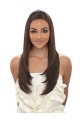 Perfect Brown Straight Without Bangs Capless Long  Synthetic African American Wigs