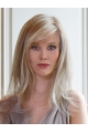 Easeful Blonde Straight 100% Hand-Tied Mono Top Long  Synthetic Wigs