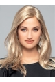 16'' Long Wavy Without Bangs Blonde Monofilament Layered Synthetic Women Wigs