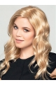 18'' Blonde Layered Wavy Without Bangs  Monofilament Lace Front Synthetic  Long Women Wigs 