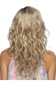 16'' Long Wavy Without Bangs Lace Front Top Blonde Synthetic Layered Women wigs