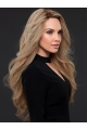 20'' Good Blonde Long Wavy Without Bangs 100% Hand-Tied Monofilament Human Hair Women Wigs