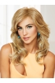 18'' Long Blonde Wavy Without Bangs Capless  Synthetic Women Wigs