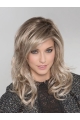 16'' Wavy With Bangs Monofilament Lace Front Blonde Long Synthetic Women Hair Wigs