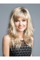 Blonde 16" Wavy With Bangs Discount Capless Long Synthetic Women Wigs