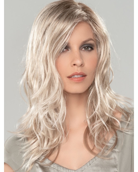 Platinum Blonde 16" Without Bangs Long Amazing Monofilament Wigs