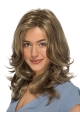 15" Wavy Without Bangs Lace Front Blonde Long Synthetic Women Wigs