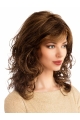 14" Long Wavy Brown Monofilament Fabulous Synthetic Women Wigs