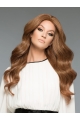 20'' Wavy Without Bangs Brown 100% Hand-Tied Human Hair Women Wig