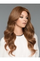 20'' Wavy Without Bangs Brown 100% Hand-Tied Human Hair Women Wig