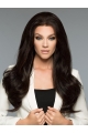 26'' Wavy Without Bangs 100% Hand-Tied Black Monofilaament Lace Front Human Hair Women Wigs