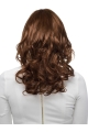 16'' Wavy Brown Layered 100% Hand-Tied Monofilament  Human Hair Women Wigs