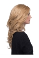 17‘’ Wavy Without Bangs Blonde 100% Hand-Tied Monofilament Long  Human Hair Wigs