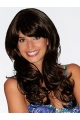 18" Wavy With Bangs Lace Front Black Synthetic Long Women Wigs