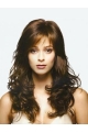 Preferential Wavy With Bangs Monofilament Lace Front  Remy Human Hair Long Wigs