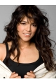 18" Wavy Brown Monofilament Human Hair Women Michelle Rodriguez Wigs