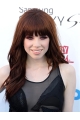 18" Auburn Wavy With Bangs Capless Human Hair Carly Rae Jepsen Wigs