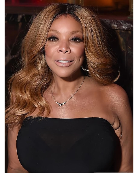 Wendy Williams 18" Wavy Without Bangs Lace Front Long Synthetic Women Wigs