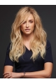 20'' Beautiful Long Wavy Blonde 100% Hand-Tied Monofilament Layered Amazing Human Hair Wigs