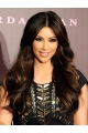 22'' Discount Black Wavy Without Bangs 100% Hand-Tied Monofilament Long Remy Human Hair Women  Wigs