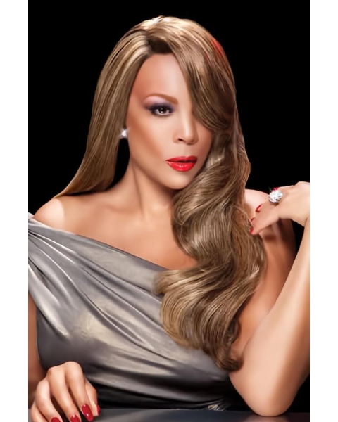 24 Inch Wavy Without Bangs Full Lace Long Synthetic Women Wendy Williams  Wigs