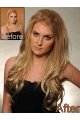 20'' Radiant Blonde Wavy Without Bangs Monofilament Lace Front Long Synthetic Women Wigs