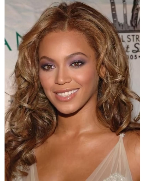 16'' Sassy Auburn Wavy Without Bangs Lace Front Long Human Hair Beyonce Women Wigs