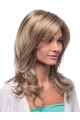 Blonde Wavy Without Bangs Lace Front Synthetic Heat Friendly Long Women Wigs