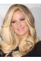 16'' High Quality Long Wavy Without Bangs Blonde Monofilament Wonderful Synthetic Women Wigs