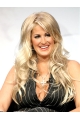 22'' Suitable Blonde Wavy Lace Front Long Synthetic Kim Zolciak Women Wigs