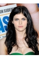 28" Black Wavy Without Bangs Capless Synthetic Alexandra Anna Daddario Wigs