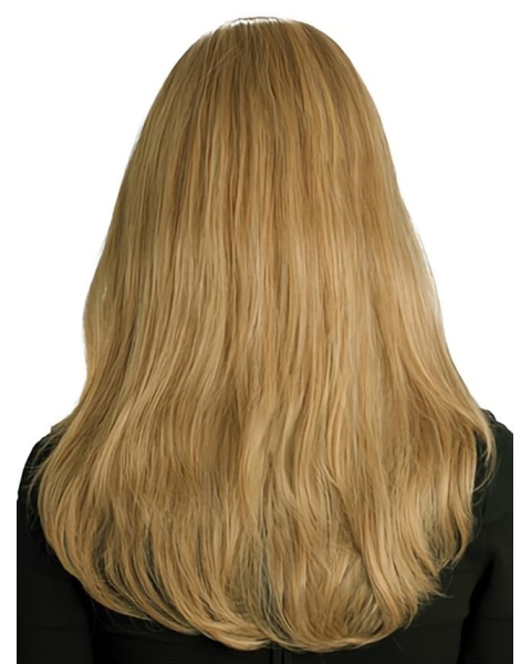 Fashionable Blonde Wavy 100% Hand-Tied Monofilament Remy Human Hair  Long Women Wigs