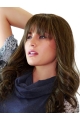 22'' Monofilament Wavy With Full Bangs Monofialment Lace Front Remy Human Hair Long Women Wigs