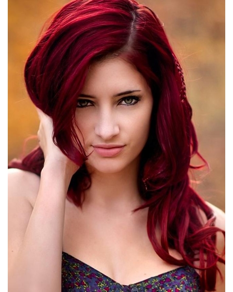 Elegent Red 18 Inches Wavy Lace Front Human Wigs