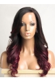 Ombre Hair Color Long Wavy 100% Human Hair Full Lace Wig