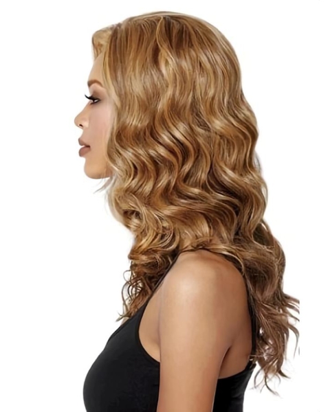 Braw Brown Wavy Long Glueless Lace Front Wigs