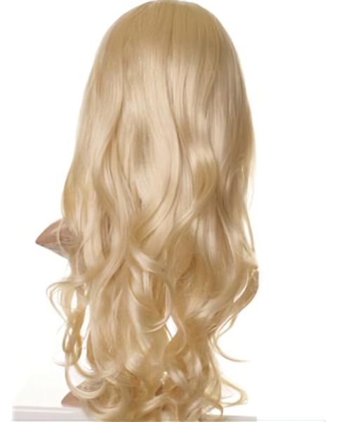 Faddish Blonde Wavy Long Synthetic Wigs