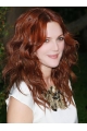 Natural Long Wavy Hand Tied Copper Wigs 16 Inch