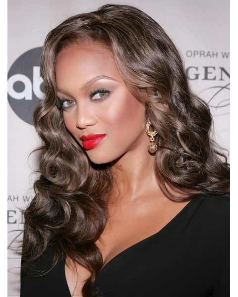 Tyra Banks Hollywood Honey Long Natural-wave Style Lace Human Hair Wig 20 Inches