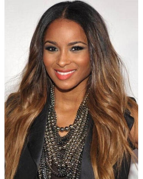 24" Wavy Long Lace Front Ombre Wigs