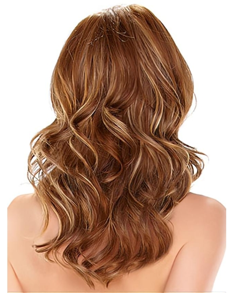 Tempting Auburn Wavy Synthetic Long Wigs