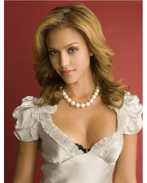 Traditiona Blonde Wavy Long Jessica Alba Wigs