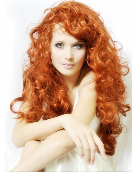 Durable Long Wavy Lace Front Copper Wigs 24 Inch