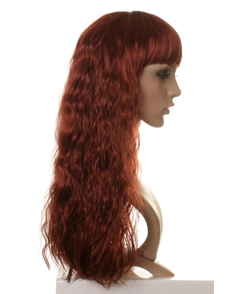 Traditiona Synthetic Red Wavy Long Wigs